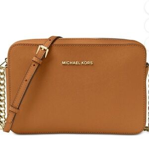 Michael Kors Jet Set Large Saffiano Leather Crossbody-Acorn